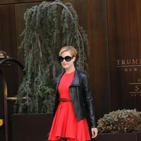 Evan Rachel Wood is seen leaving her Manhattan hotel in a chic red dress | Picture 95383
